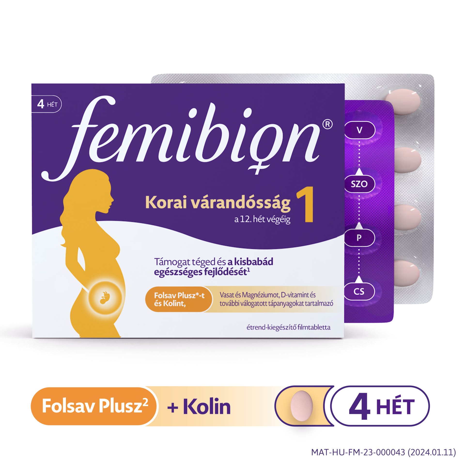 Femibion 1 Korai Várandósság Filmtabletta 28 db (2024) - Image 2