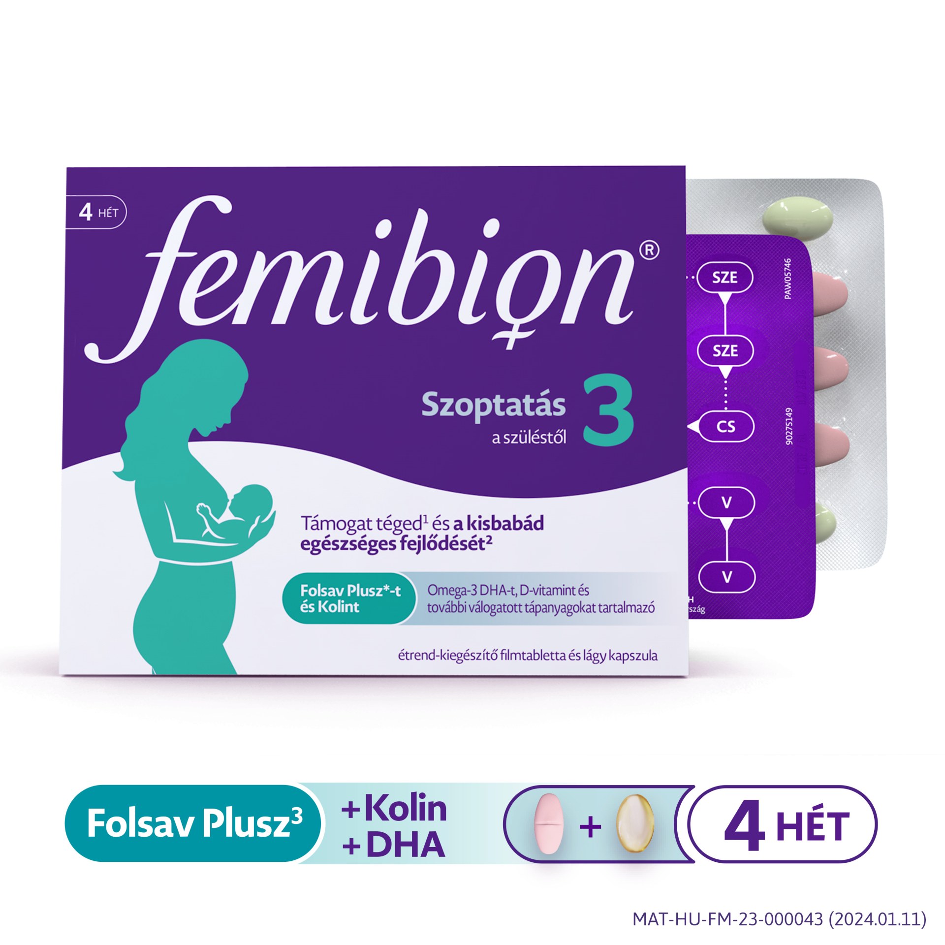 Femibion 3 Szoptatás Filmtabletta+Kapszula 28+28 (2024) - Image 2