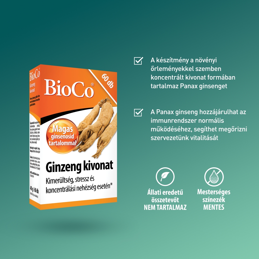 BioCo Ginzeng kivonat tabletta 60 db - Image 4