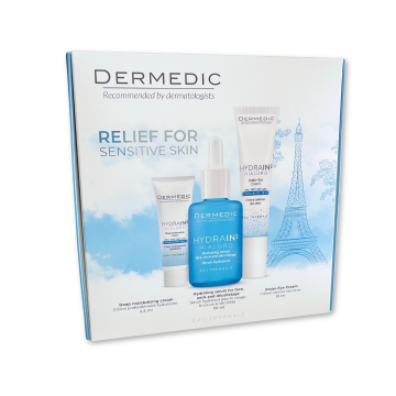 Dermedic Hydrain Szépségcsomag Szérum+Szemkörnyékápoló+Krém 30ml+15ml+2,5ml