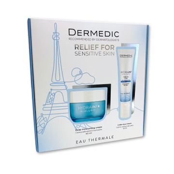 Dermedic Hydrain Arcápló Szett Krém+Szemkörnyékápoló 50ml+15ml
