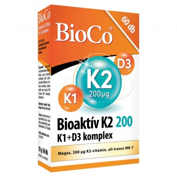 Alternative view of BioCo Bioaktív K2 200MCG K1+D3 Komplex Tabletta 60db