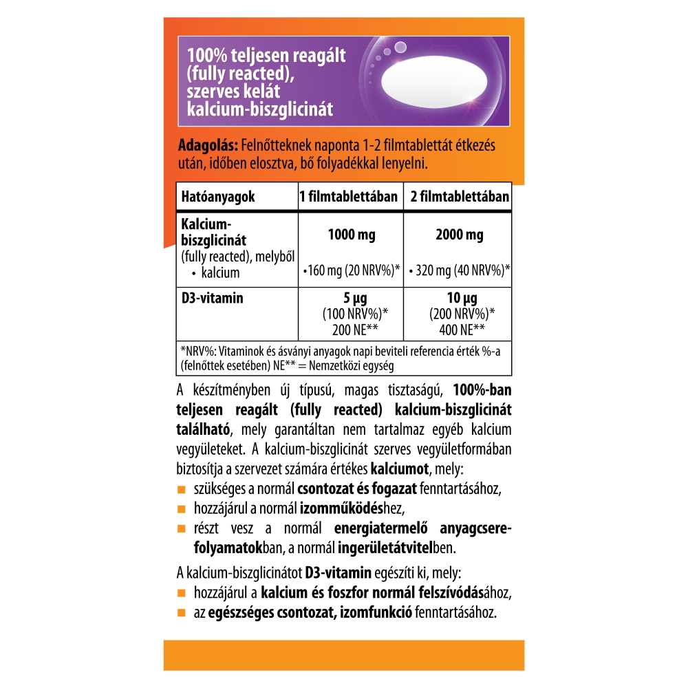 BioCo Kalcium-Biszglicinát+D3-Vitamin Filmtabletta 90db - Image 3