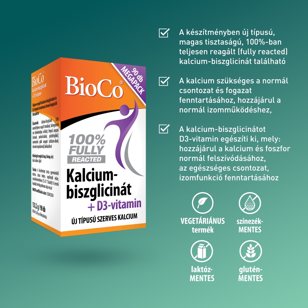 BioCo Kalcium-Biszglicinát+D3-Vitamin Filmtabletta 90db - Image 4