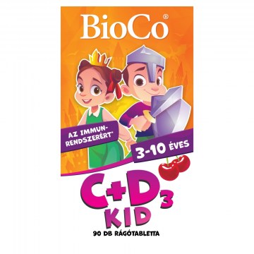 BioCo C+D3-Vitamin Kid Cseresznyés Rágótabletta 90db