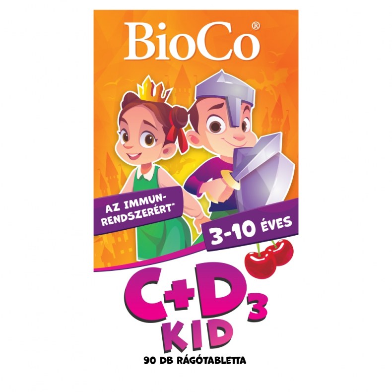 BioCo C+D3-Vitamin Kid Cseresznyés Rágótabletta 90db