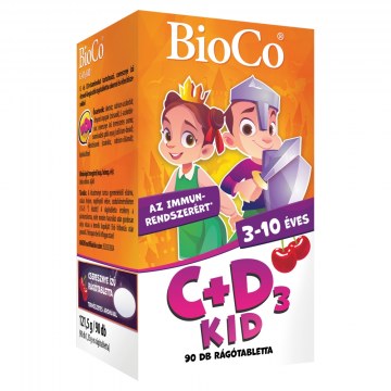 Alternative view of BioCo C+D3-Vitamin Kid Cseresznyés Rágótabletta 90db
