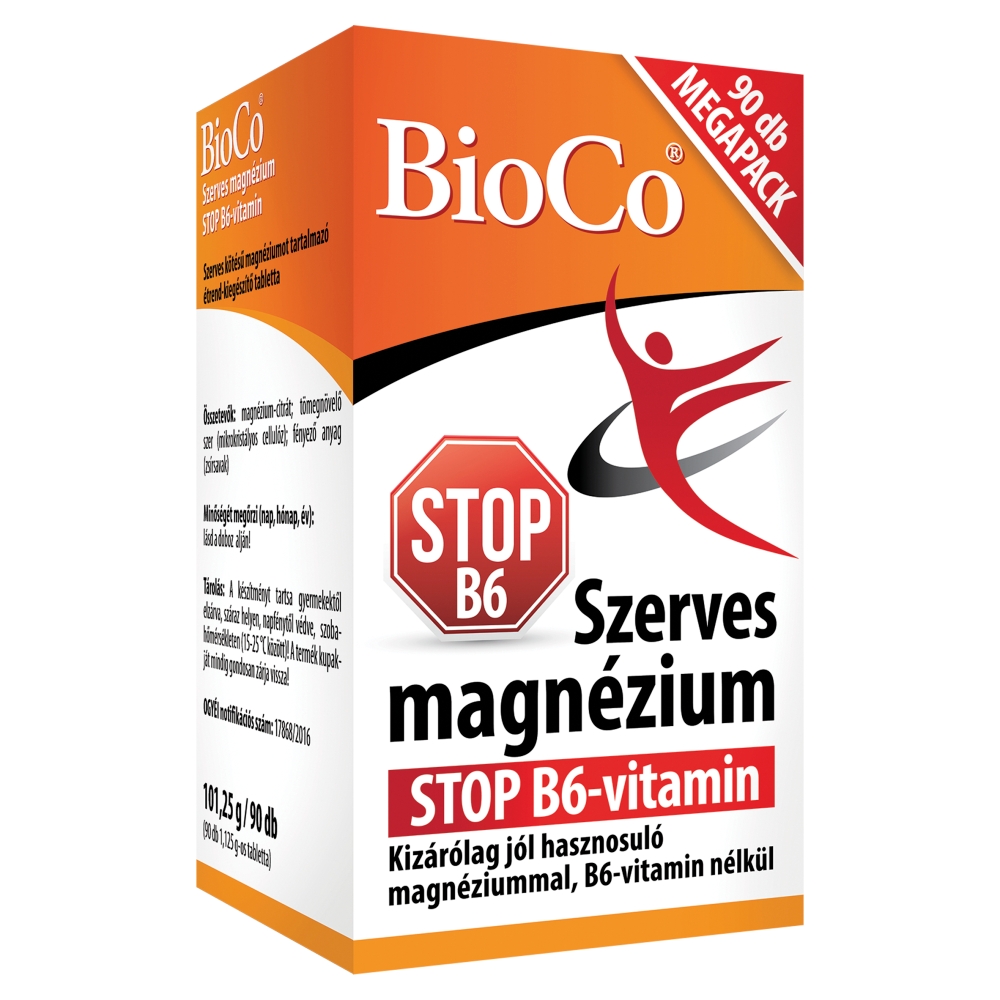 BioCo Szerves Magnézium STOP B6- Vitamin Tabletta 90 db - Image 2