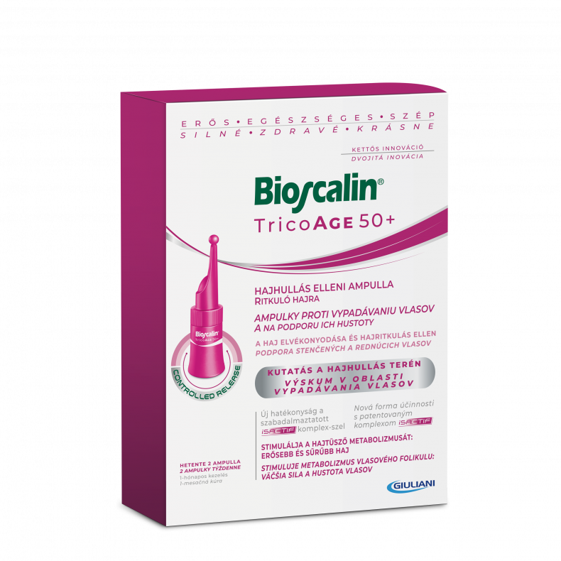 Bioscalin® TricoAGE 50+ Hajhullás elleni ampulla ritkuló hajra 8X3,5 ml