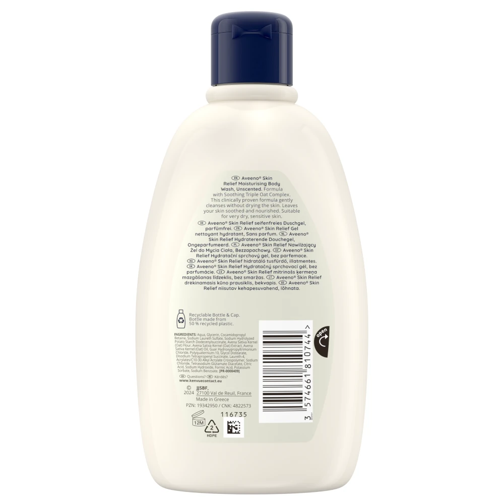 Aveeno Skin Relief hidratáló illatmentes tusfürdő 500 ml