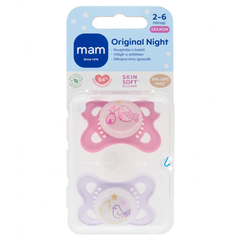 MAM Original Night szilikon cumi 2-6 hónap 2 db