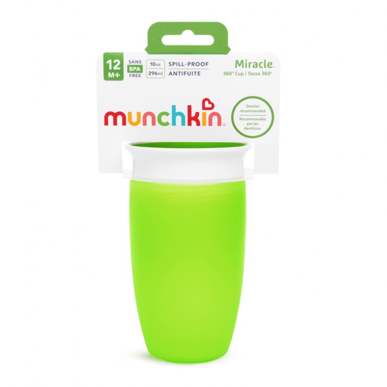 Munchkin Miracle Cup 360 fokos itatópohár 12hó, 296ml, zöld
