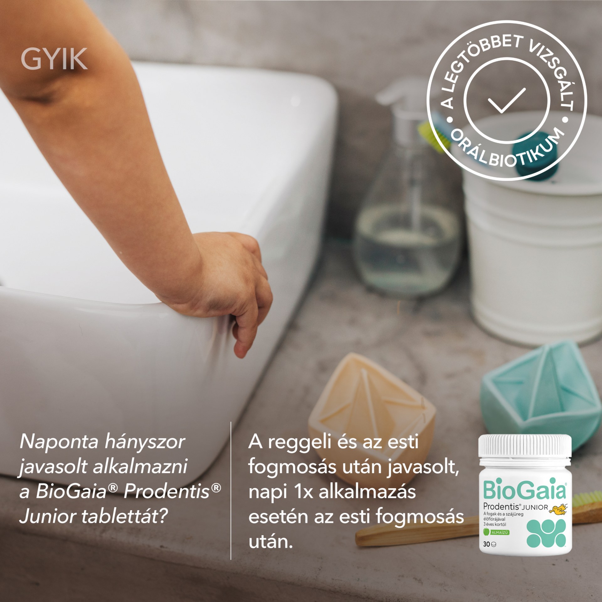 BioGaia Prodentis JUNIOR szopogatótabletta 30 db - almaízű - Image 4