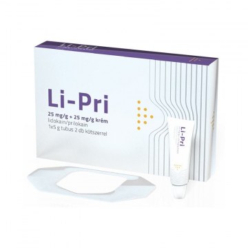 Li-pri 25mg/g+25mg/g krém 1x 5g + 2db kötszer