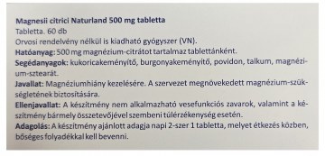 Alternative view of Naturland Magnesii Citrici 500mg tabletta 60x