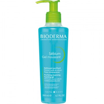 Bioderma Sébium Moussant Tisztító Gél Zsíros Bőrre 200 ml