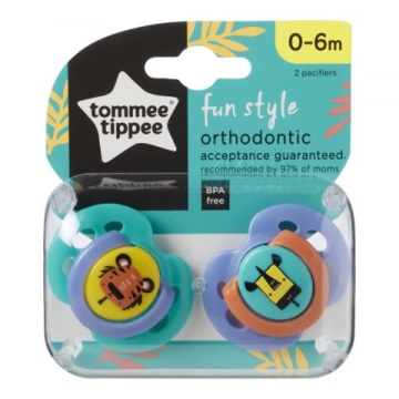 Tommee Tippee Fun Style játszócumi 0-6 hó 2 db