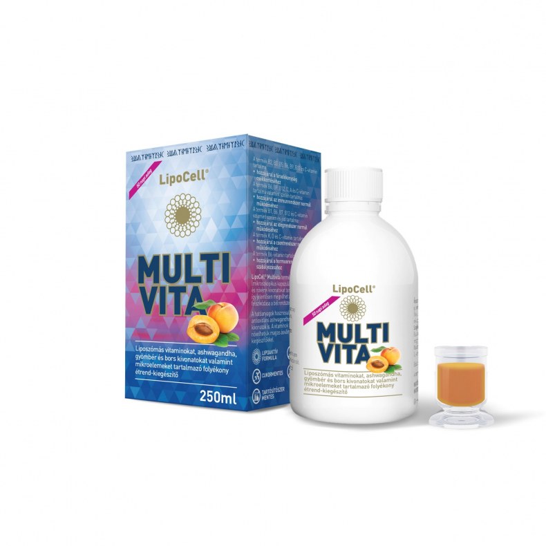 LipoCell Multivita liposzómás multivitamin sárgabarackos ízben 250ml