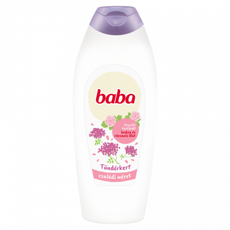 Baba Tündérkert frissítő tusfürdő bodza és rózsavíz illat 750 ml