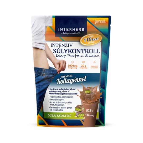 Interherb Intenzív Súlykontroll Diet Shake Kollagénnel Dubai Csoki 528 g