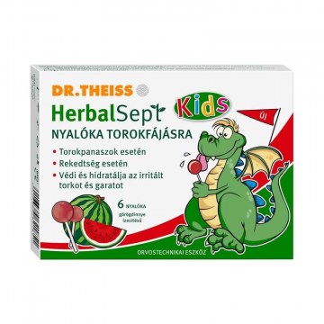 Dr. Theiss HerbalSept Kids nyalóka torokfájásra görögdinnye ízesítésű 6db