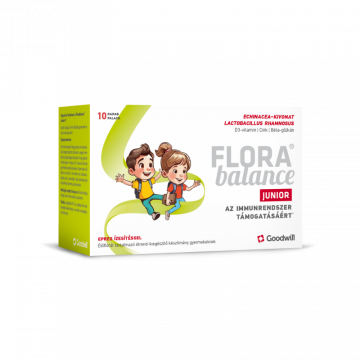 A Florabalance® Junior egy élőflórát tartalmazó étrend-kiegészítő készítmény gyermekeknek, Echinacea-kivonattal, D3-vitaminnal, cinkkel és béta-glükánnal.