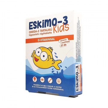 Alternative view of Eskimo 3 Kids Omega-3 D-vitamin Rágótabletta Narancsos ízű  27 db