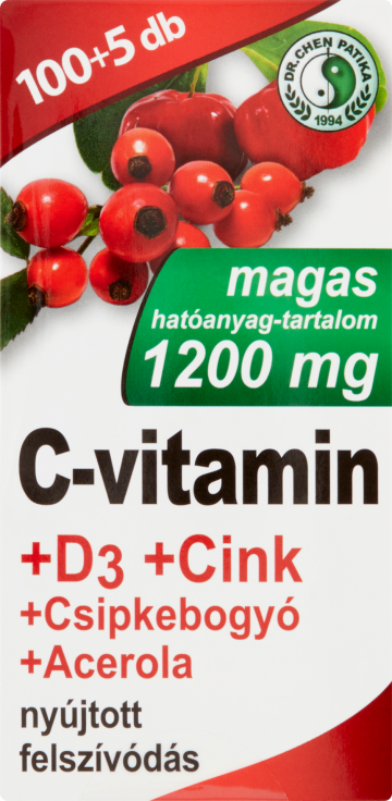 DR. CHEN C-VITAMIN 1200MG+D3+ZN+CSIPKEBOGYÓ+ACEROLA 105X