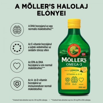 Alternative view of Möller's Omega-3 halolaj citrom ízű 250 ml