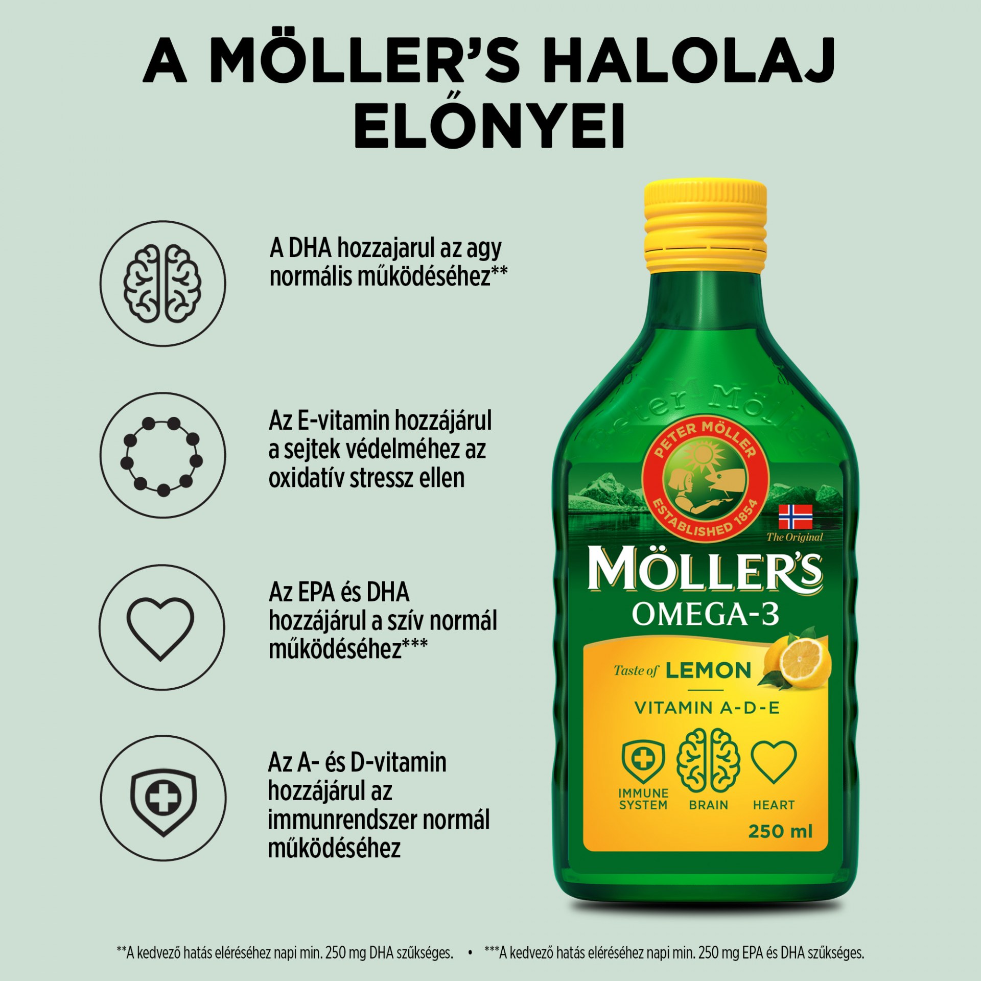 Möller's Omega-3 halolaj citrom ízű 250 ml - Image 2