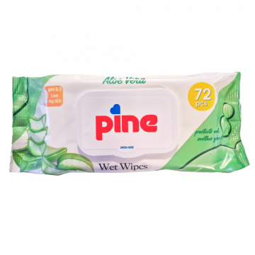 Pine Nedves Törlőkendő Aloe