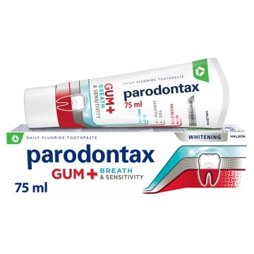 Alternative view of Parodontax Gum + Breath & Sensitivity Whitening fluoridos fogkrém 75 ml