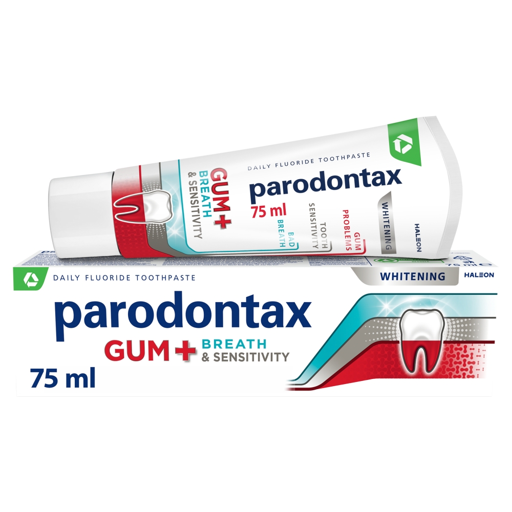 Parodontax Gum + Breath & Sensitivity Whitening fluoridos fogkrém 75 ml - Image 2